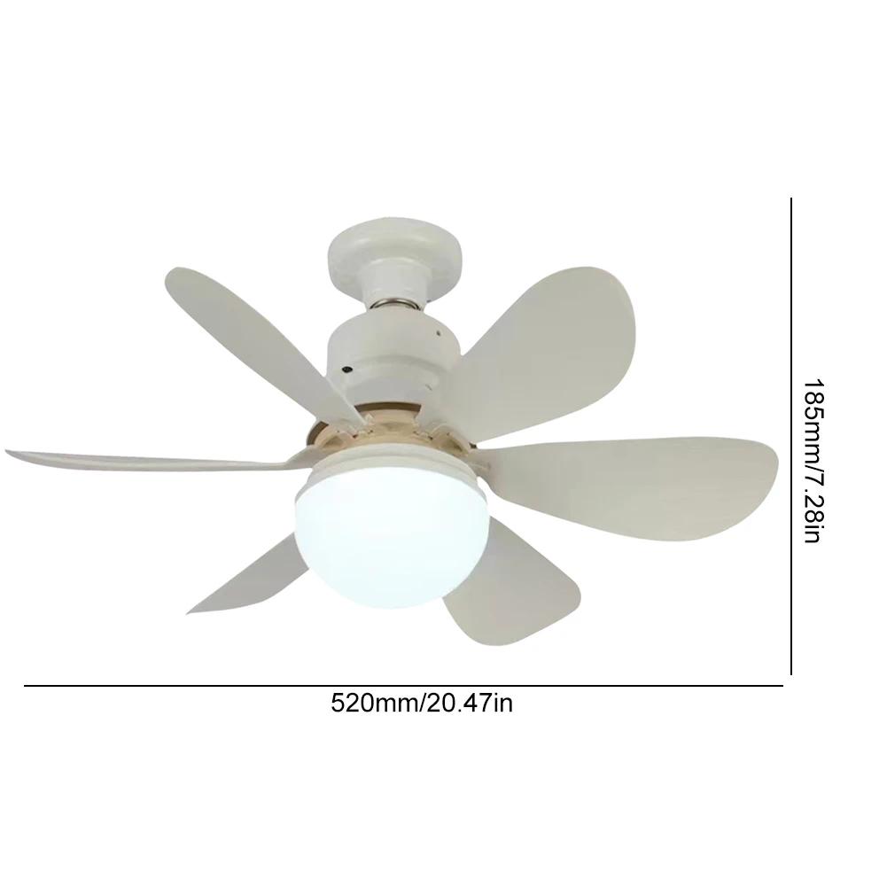 E27 Socket Fan LED Light E27 Base 42cm Indoor Ceiling Fan Light Dimmable Low Profile Ceiling Fan for Bedroom Living Room Kitchen