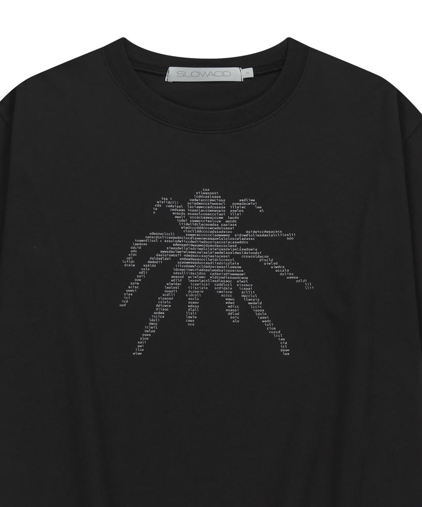 SLOWACID Футболка с коротким рукавом Ascii Spider [Черный]