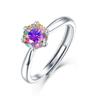 Bague Ringen S925 Silver Six Claws Set With 1ct Color Moissanite Women's Simple Fashion Can Open Adjustable Ring