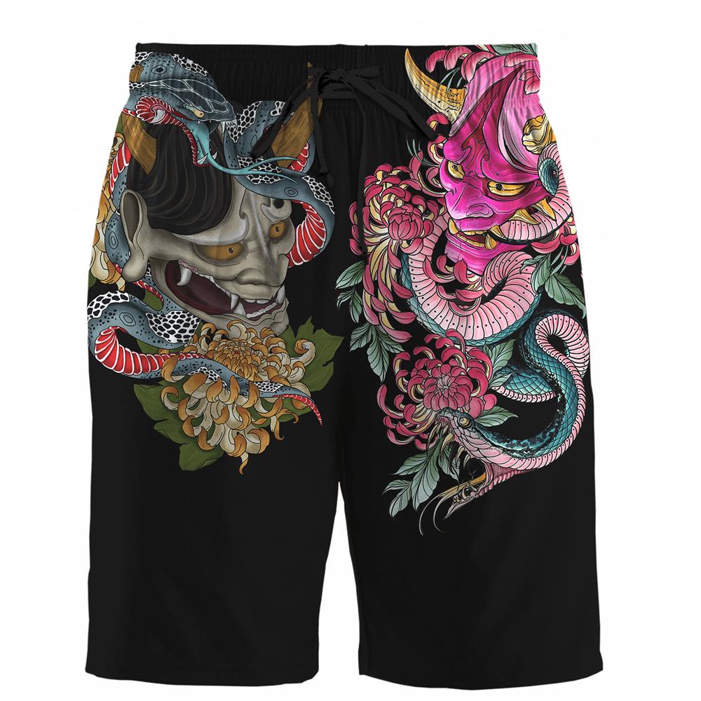 CLOOCL брендовые шорты японский Сакура Самурай пляжные шорты с 3D принтом по всей поверхности мужские и женские уличные летние повседневные шорты в стиле Харадзюку