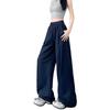 Women's Summer High-Waisted Loose Casual Floor-Length Cotton-Like Butt-Lifting Sun-Protective Pants Drapey Straight-Leg Quick-Drying Wide-Leg Trousers