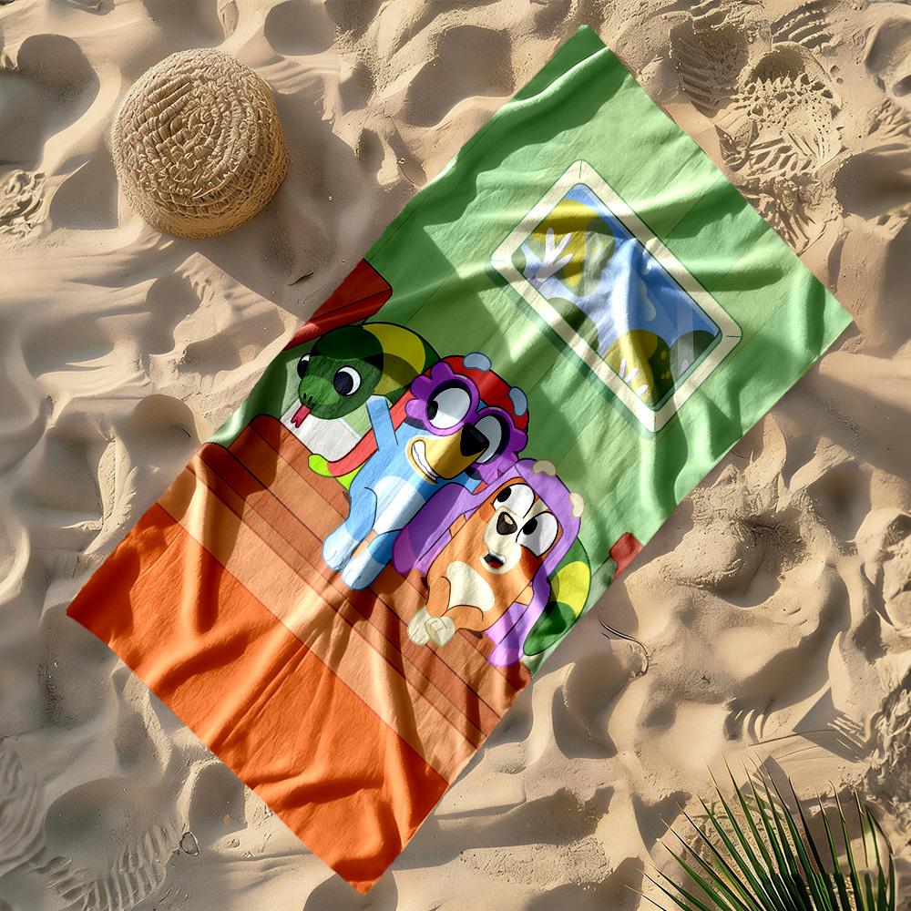 Bluey Beach Towel Soft Durable Quick-Dry Comfortable Lightweight