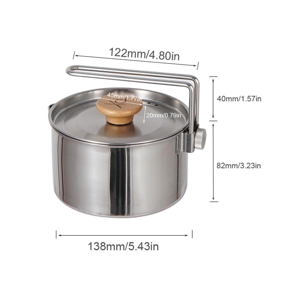 Чайник из нержавеющей стали, уличный походный горшок, портативный инструмент для альпинизма, треккинга и приготовления пищи, путешествия