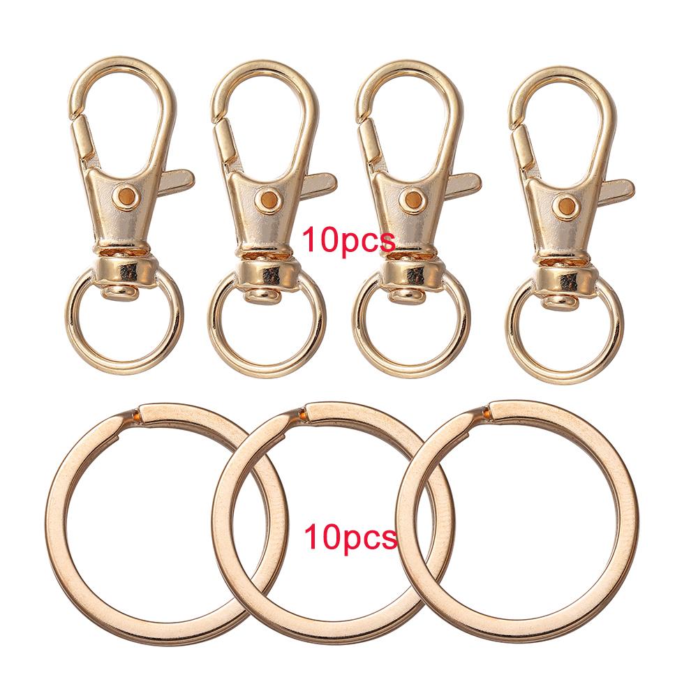 10/20 шт., набор поворотных застежек, карабины для ремешков с кольцами для брелоков, крючки для ключей для DIY, принадлежности для ожерелья, браслета, цепочки