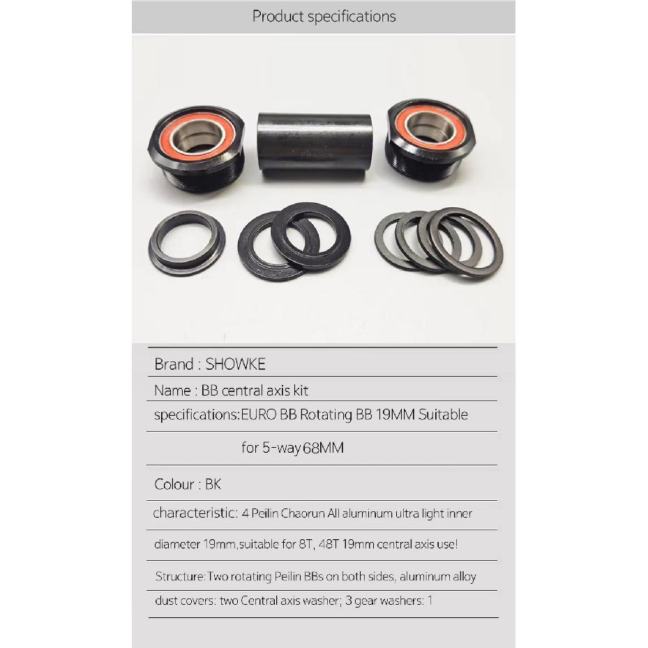 BMX Mini Bike Street Climbing BB Axis Kit EURO European 4 Peilin BB Suitable for 73MM Teeth Pattern Rotation 19MM