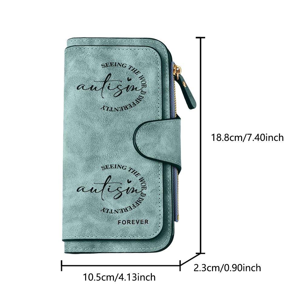 Authen long zipper wallet, large-capacity card holder, unisex clutch bag, stylish zippered coin purse, suitable for daily use, a great gift for