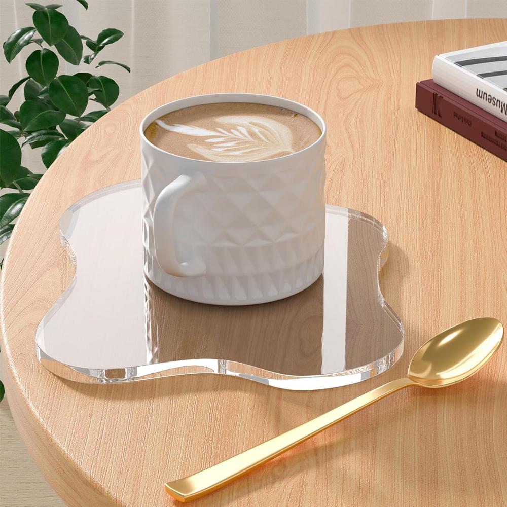1/2pcs Acrylic Transparent Coasters Irregular Cloud-shaped Coffee Cups Drink Coasters Table Decorations Bar Decorations
