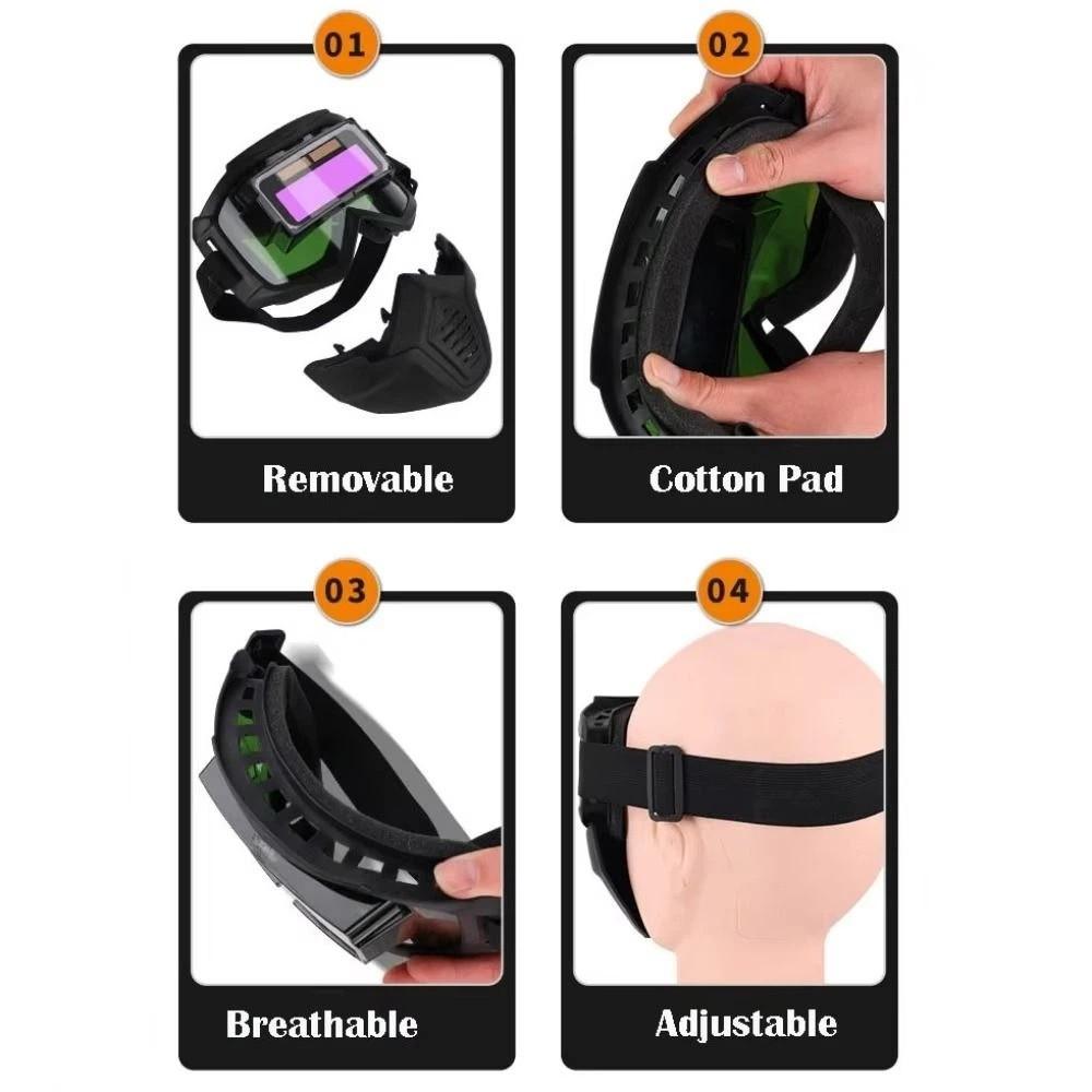 Work Protective Welding Glasses Adjustable Band Face Protector Comfortable Welding Mask Grinding