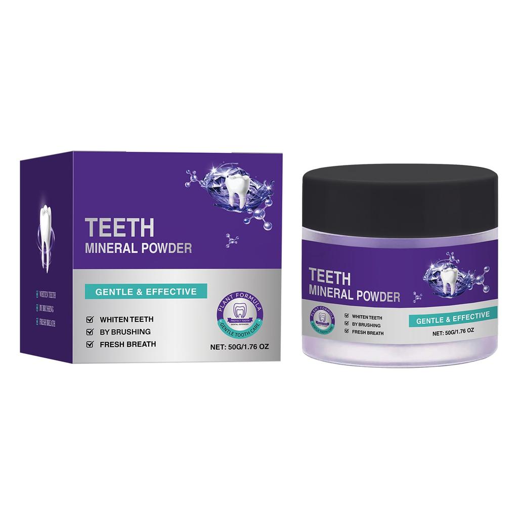 Зубной порошок очищает и удаляет пятна на зубах, пятна, отбеливает зубы, освежает дыхание, фиолетовый зубной порошок