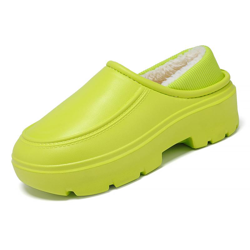 Теплая зимняя хлопковая обувь, женские теплые меховые домашние тапочки, нескользящие плюшевые тапочки из ЭВА, домашние тапочки для пар с толстой подошвой, шлепанцы