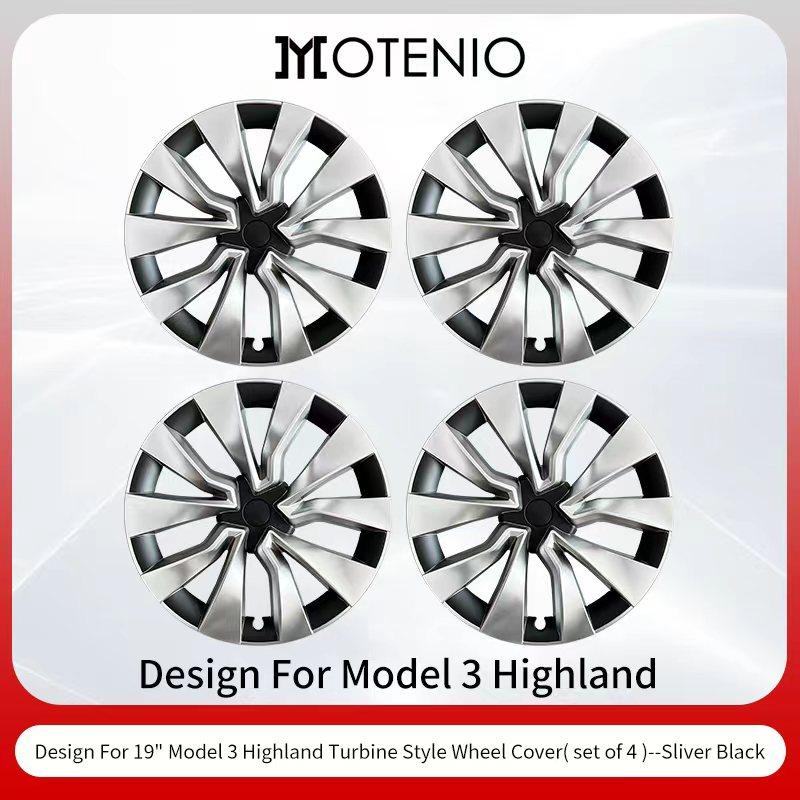 4pcs for Tesla Model 3 Highland 2023-2026 19 inch turbine sports performance wheel caps car full wheel cap accessories design