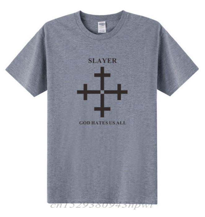 2020 Summer Fashion Slayer T Shirt Unisex God Hates Us All Unisex T Shirt Metal Rock Band Short Sleeve Cotton Tshirt Unisex Tops