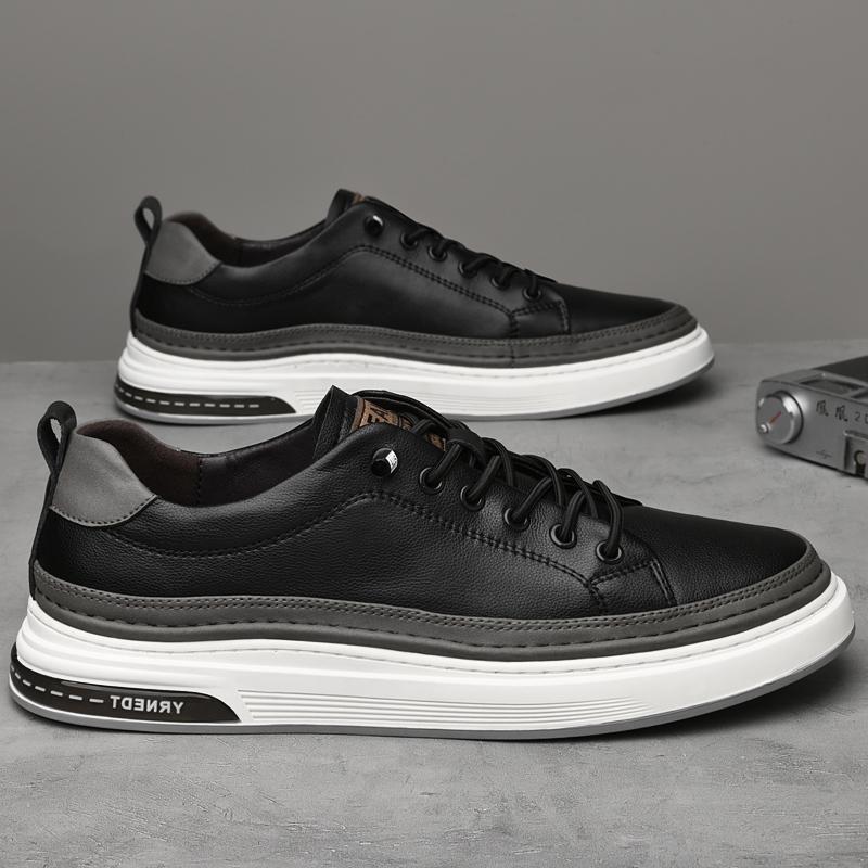 Бренд высокого класса Мужская повседневная обувь из натуральной кожи Простые белые спортивные туфли Повседневные мужские оксфорды Подошва ручной работы Противоскользящая