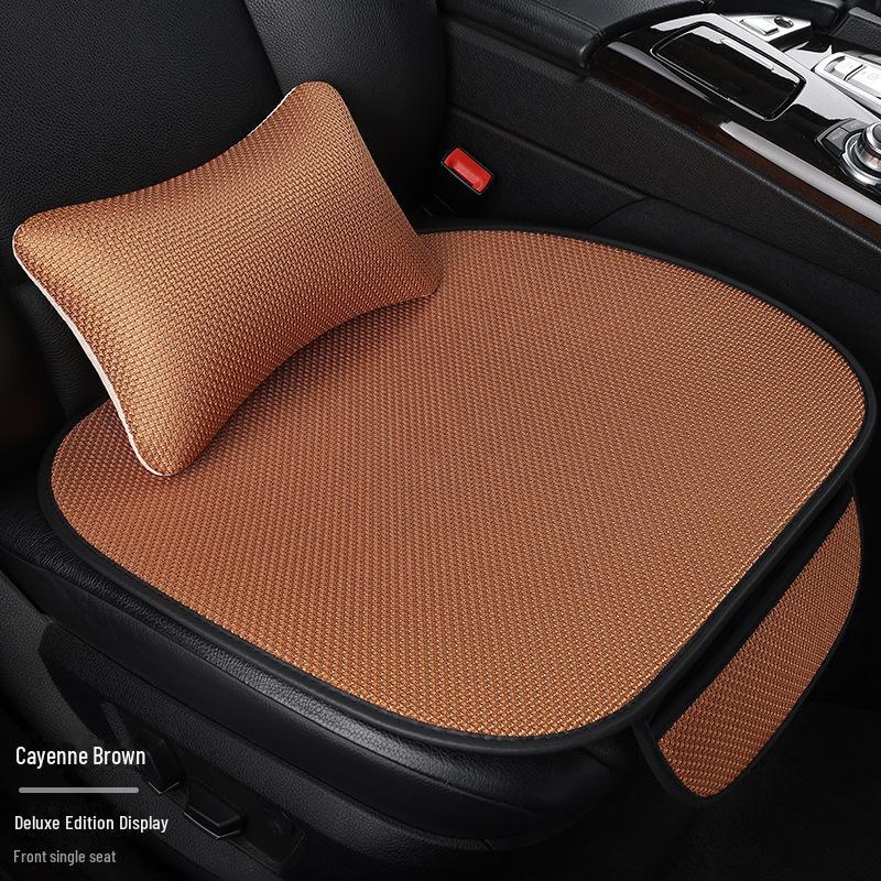Комплект подушек для автомобильного сиденья из дышащего ледяного шелка для любого сезона, цельная конструкция с функциями вентиляции и комфорта.