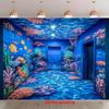 2D Underwater World Backdrop Marine Life Theme Party Background Cloth
