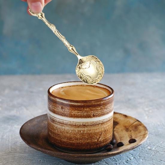 Кофейная ложка, резная чайная ложка, винтажная европейская дворцовая посуда, десертные ложки для кухни