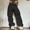 Summer Black Casual Loose Trousers Sweetwear Wide-leg Pants Women Europe And America Mid-waist Solid Pants Pantaloni Donna 24718