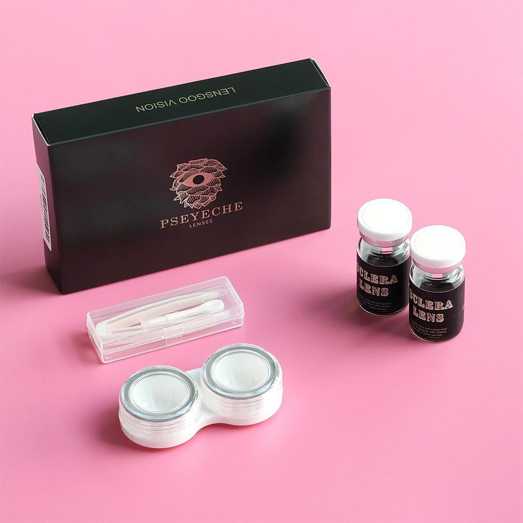 22MM Blind White Sclera Contact Lenses Crazy Yellowish Halloween Contact Lenses All White Mesh Cosplay Eye Contacts Full Eye