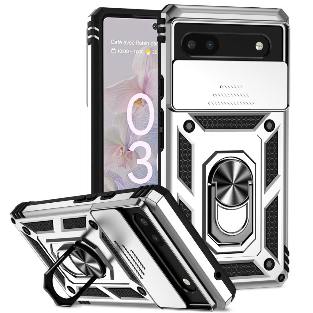 Для Google Pixel 6A Чехол Google Pixel 6A Fundas Coque Slide Lens Магнитный держатель кольца Задняя крышка Pixel 6A