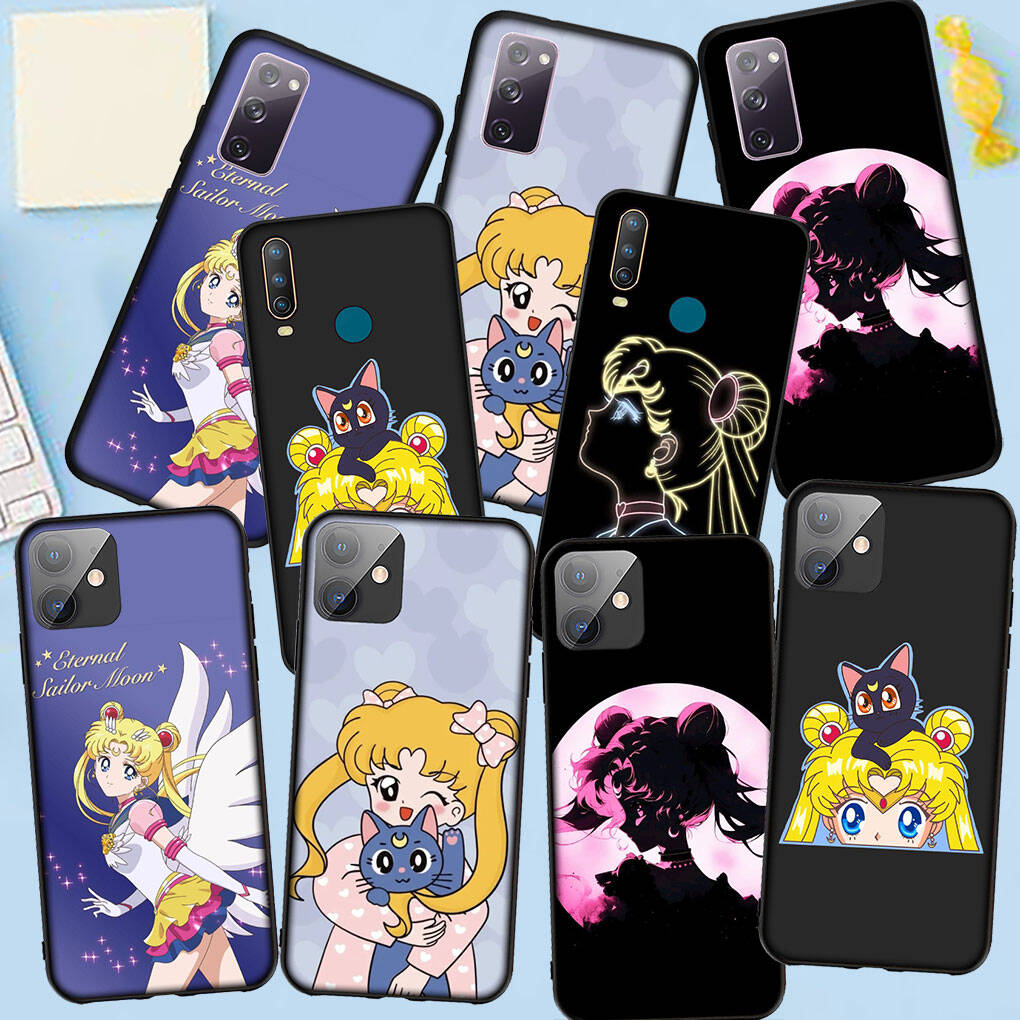 Чехол для телефона для iPhone 17 16 15 Plus Huawei P30 P20 Lite Redmi Note 14 12 11 13 Pro Max OPPO A60 A80 A40 A18 A38 A54 Аниме Сейлор Мун Девочка Милый Чехол