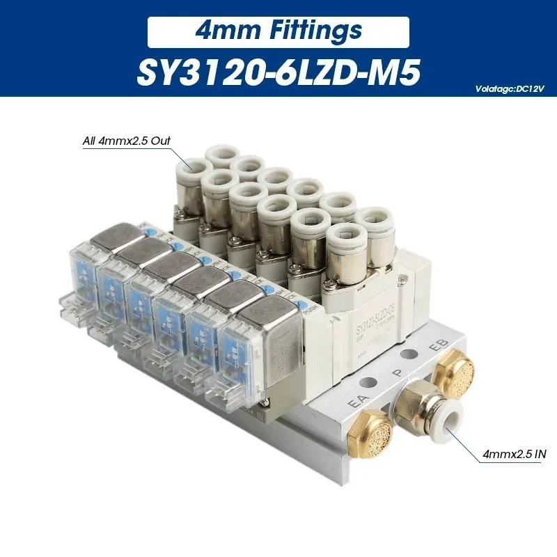 SY3120 Series Manifold Stations SY3120-5LZD-M5 Solenoid Valve Combination Single Electronically Control Valve