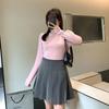 Autumn Preppy Style Plus Size High Waist Pleated Skirt for Women