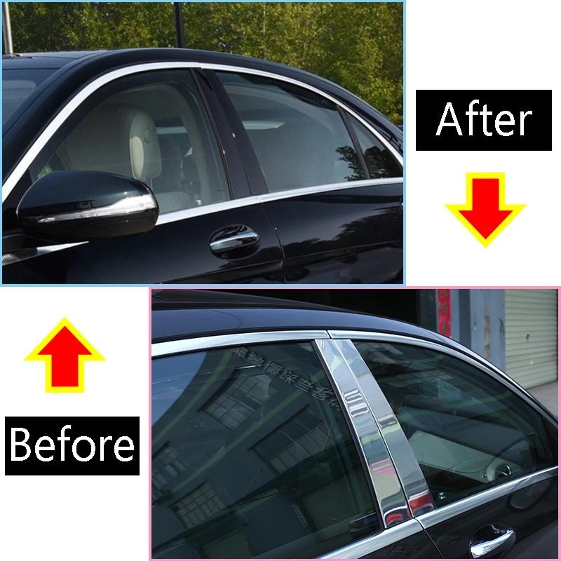 Для Mercedes Benz W221 S-Class 2008-2013 алюминиевый сплав автомобиля оконная стойка декоративная крышка Наклейка