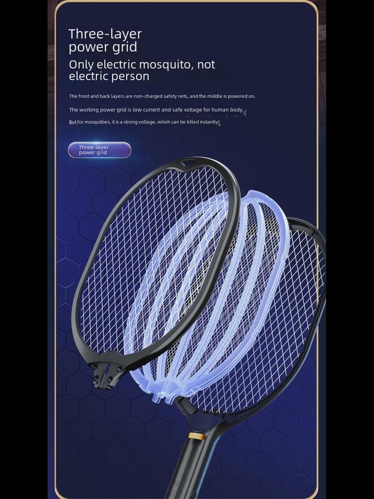 Electric Mosquito Swatter & Lamp: USB Rechargeable, Household Mosquito Killer, 2-in-1 Fly Swatter for Hot Selling Live Broadcasts.