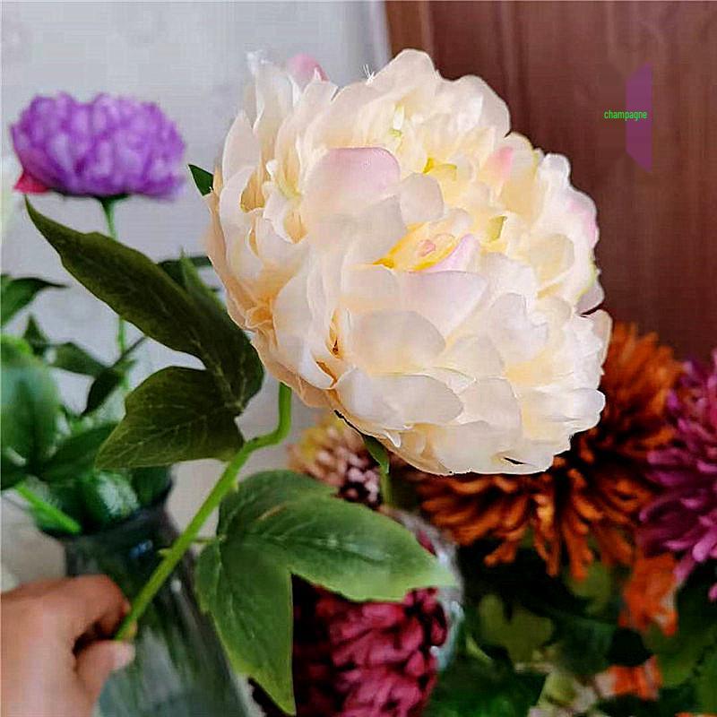 Пион Одиночный Стебель Большой Шелковый Цветок для Гостиной или Свадебного Украшения