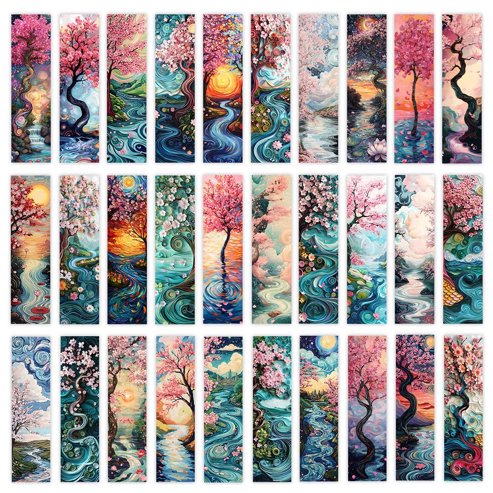 32pcs, Abstract Art Bookmarks, Back-to-School Season, Christmas, Halloween, Teachers, Suitable for Readers and Birthday Gifts.