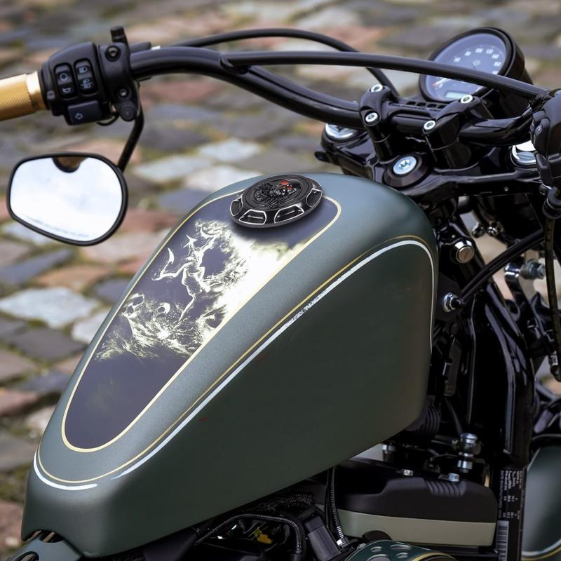 3D CNC Aluminum Motorcycle Tank Cover Fuel Gas Decorative Oil Cap for Harley Sportster XL 1200 883 X48 Dyna Touring Road King