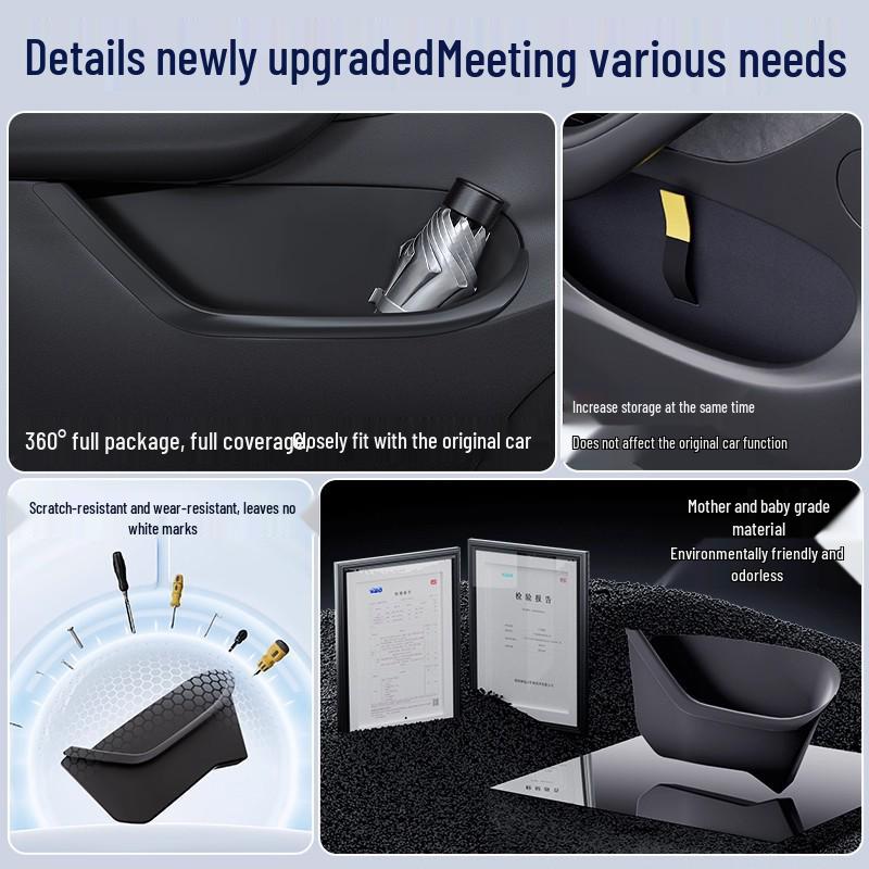 Tesla Model 3/Y Refreshed Door Slot Full Coverage Storage Box & Mat Accessories