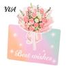 Flower Paper Greeting Cards 10Pcs 3D Thank You Card, Floral Bouquet Best Wishes Decorative Note Appreciation Gifts for Anniversary, Mother's