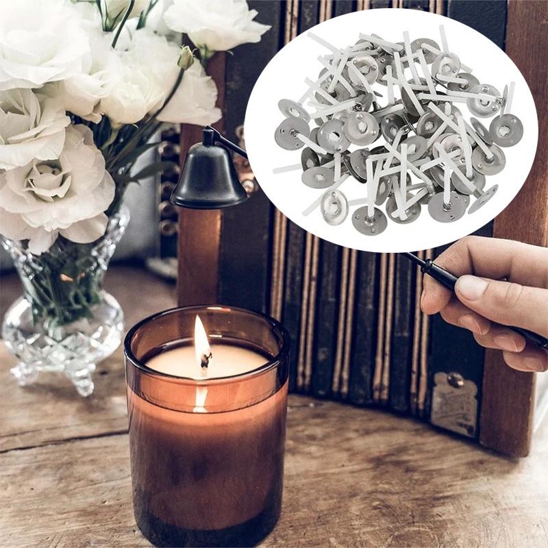 100 шт./упак. фитилей для чайных свечей, аксессуары для изготовления свечей своими руками, инструменты для изготовления свечей с низким дымом, плетеный хлопковый сердечник