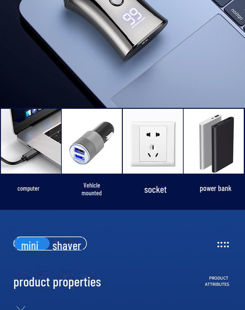 Smart Magnetic USB Rechargeable Travel Shaver