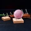 Wooden Crystal Ball Base Craft Agate Stones Sphere Display Stand Photography Props Metal Arm Minerals Relics Rocks Support
