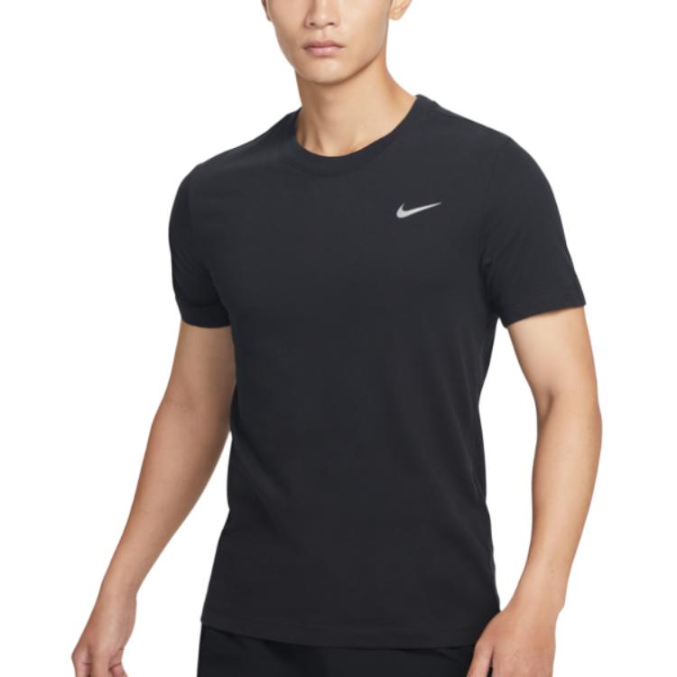 Nike Dri Fit T Shirts Men's Black Crew Neck Moderate Straight Fit BV0644-010