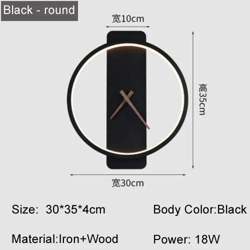 Современный светодиодный настенный светильник, часы, бра для спальни, гостиной, столовой, прохода, крыльца, внутренний настенный декор, светильник, люстра