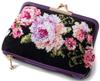 Clasp Wallet Coin Purse Coin Case Rose Black Made In Japan Vibrant Color Luxury Chenille Accessory Case Women's