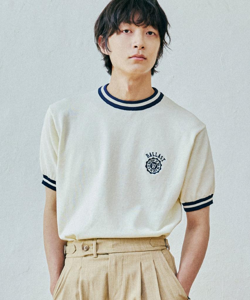 KND Ballast Athletic Ringer Tee Knit Cream