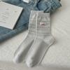 Женские весенне-осенние милые полосатые бесшовные носки-гольфы из чистого хлопка