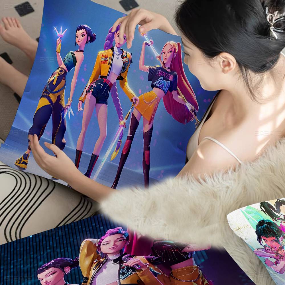Cartoon Movie Kpop Style Demon Hunters-A Cushion Cover Decorative Pillow Sofa Home Decor Case Pillow Cases