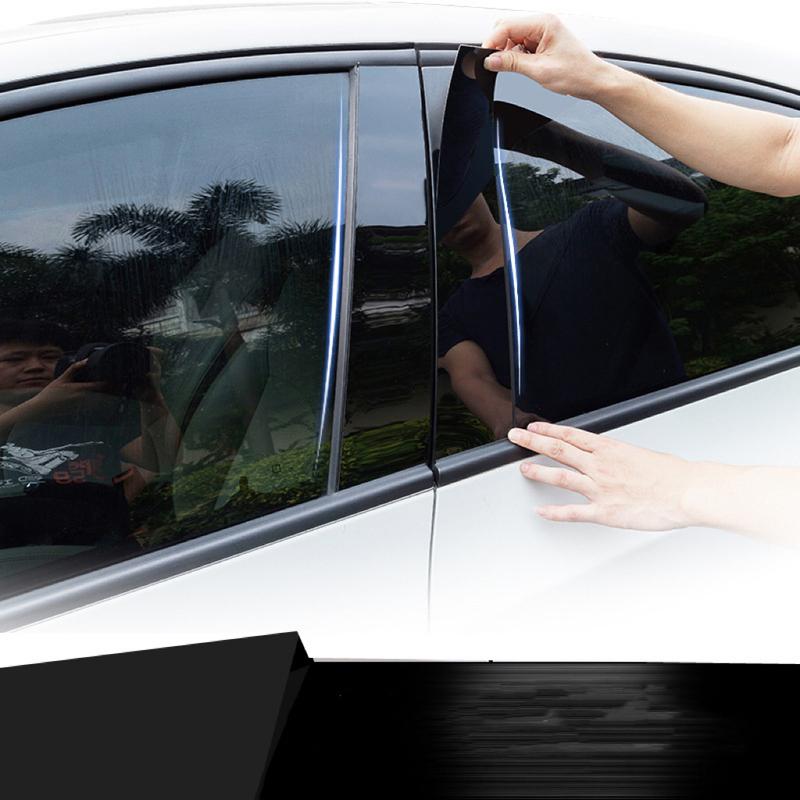 4PCS Polished Pillar Posts Fit For Ford Fiesta 5 doors 2011 2012 2013 2014 2015 2016 Window Door Pillar Post Cover Trim