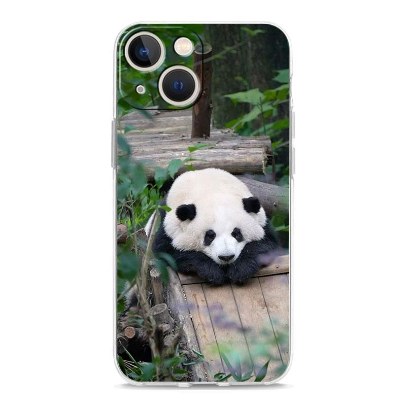 Чехол для телефона iPhone 17 Чехлы iPhone Air 16 15 12 13 14 Pro Max 7 8 Plus 16Pro iPhone11 Прозрачный Мягкий чехол панда