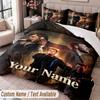 Custom Name Text 3Pcs Bedding Set Alex Warren Duvet Cover And Two Pillowcases