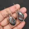 Серьги-подвески из меди ручной работы с оплеткой из проволоки и камнем тигровый глаз (железный) в винтажном бохо-стиле для женщин