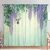 2 шт. занавески с принтом Wisteria Sinensis для домашнего декора - оконные карманы с карнизом для спальни, офиса, кухни