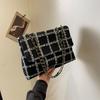 Клетчатая модная и простая маленькая квадратная сумка через плечо с цепочкой, новинка осени и зимы 2025 года