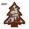 Holiday Party Supplies 3D Wooden LED Christmas Night Light, Hollow Carved Tabletop Decor Warm Light Lamp with Glow, Festive Home And Office Decoration