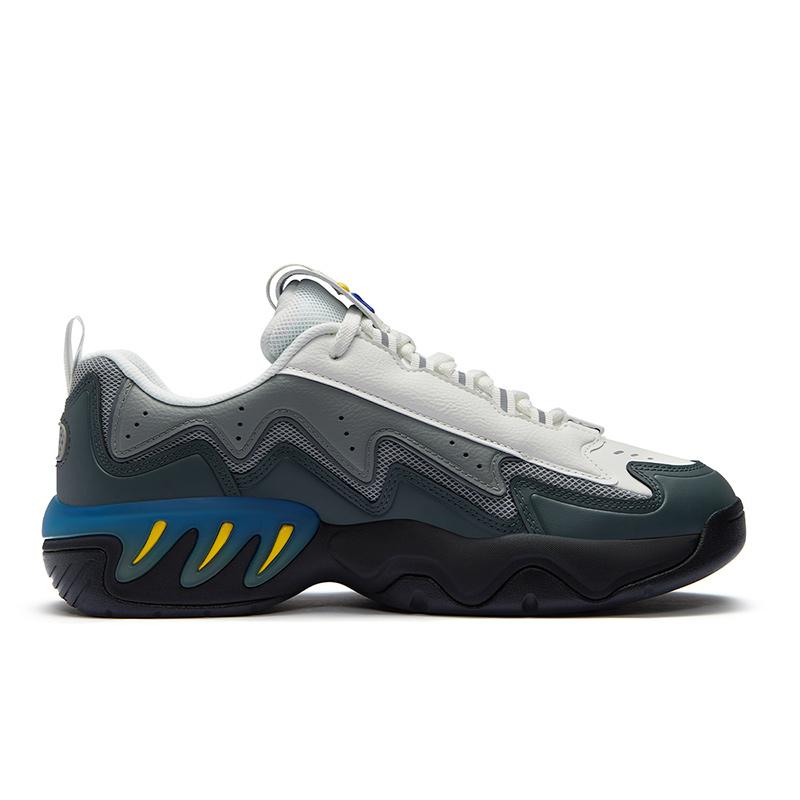 Fila Fusion Мощные Удобные Низкие Ретро Баскетбольные Кроссовки Мужские кеды Городской-Серый Белый T12M513203FUB